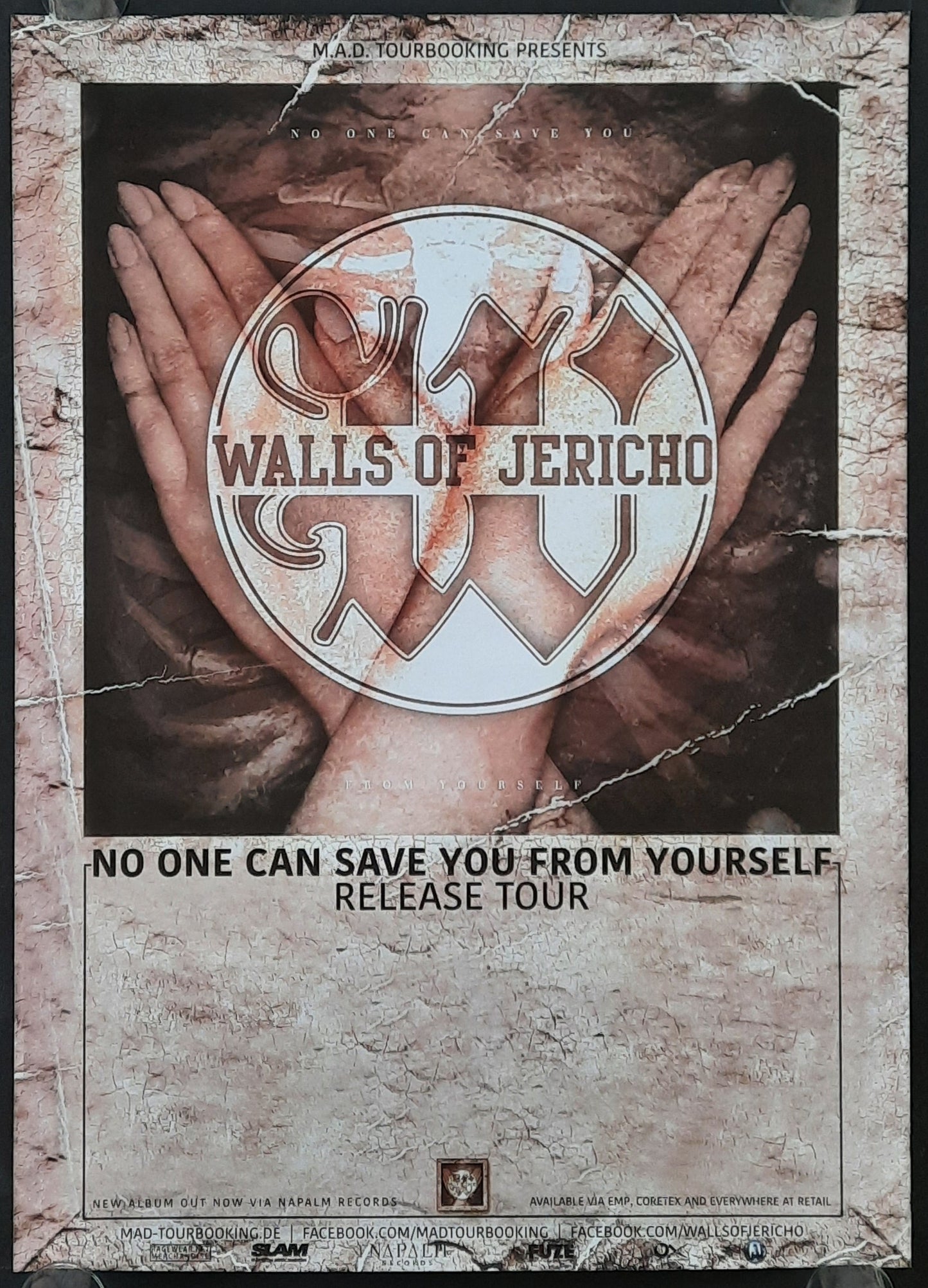 WALLS OF JERICHO Original Concert Poster 2016 No One Can Save..Tour 50x70b (4)