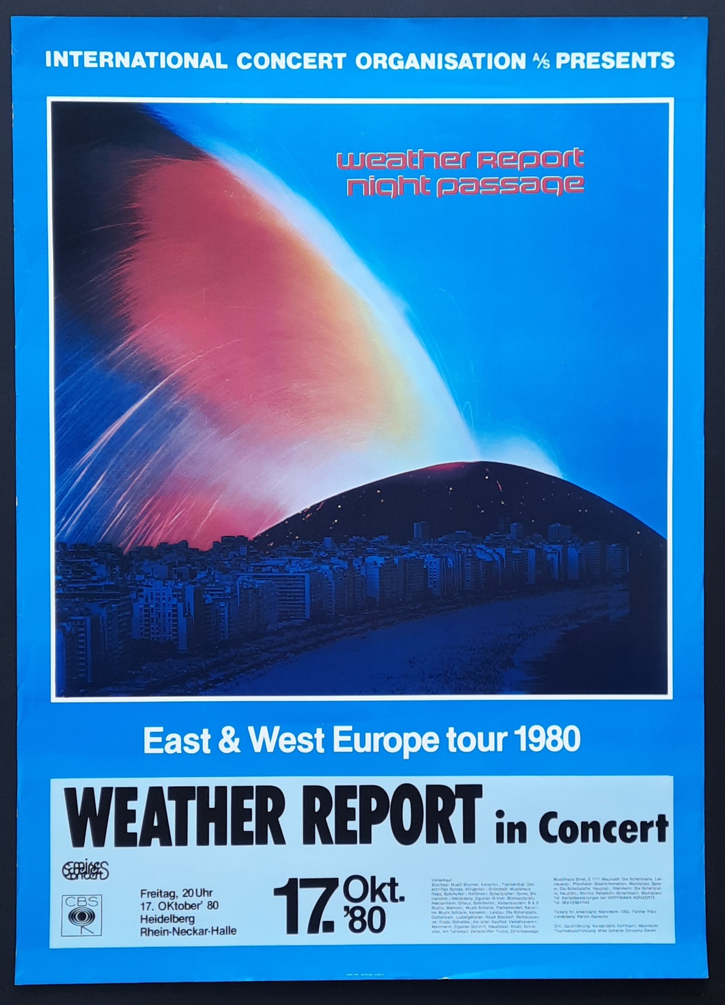 WEATHER REPORT Original Concert Poster October 17, 1980 Heidelberg, Germany