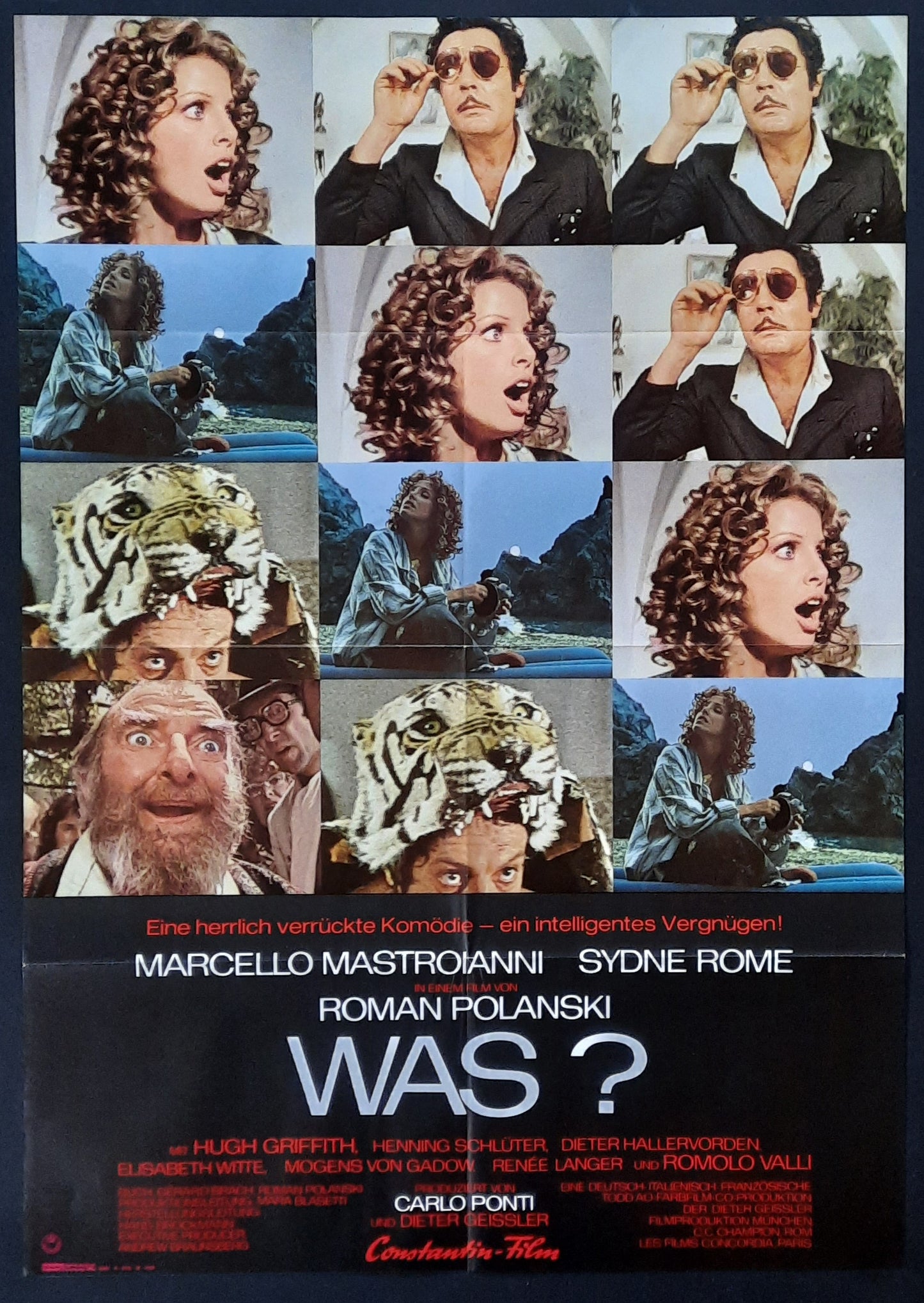 WHAT Original Movie Poster 1971 Macello Mastroianni Sydne Rome Roman Polanski German 1-Sheet