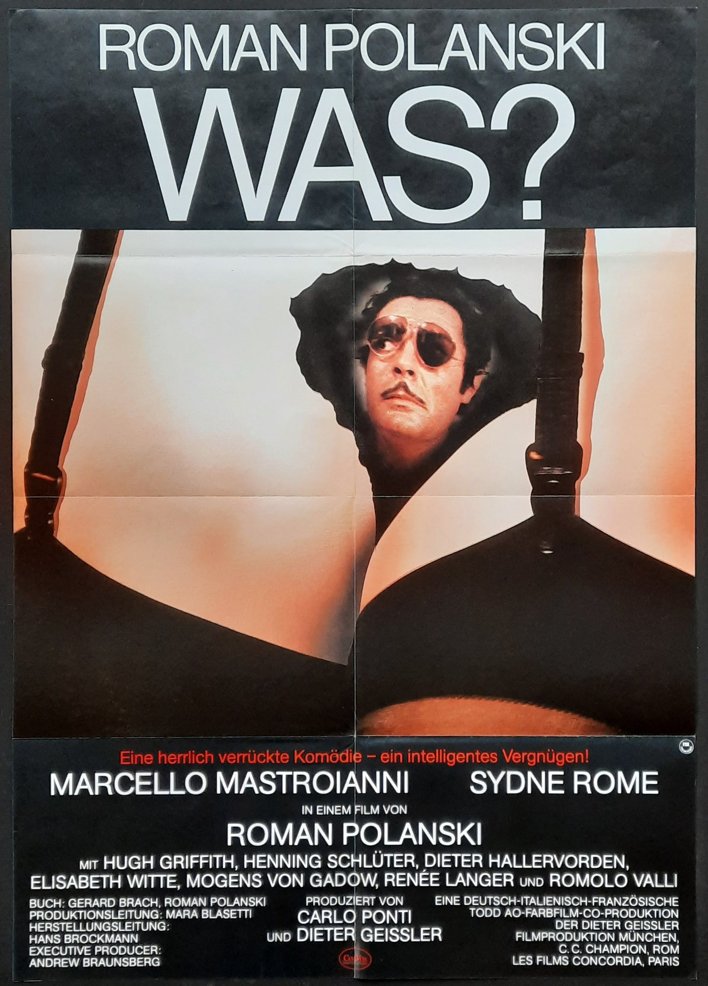 WHAT Original Movie Poster 1971 Macello Mastroianni Sydne Rome Roman Polanski Germany 1