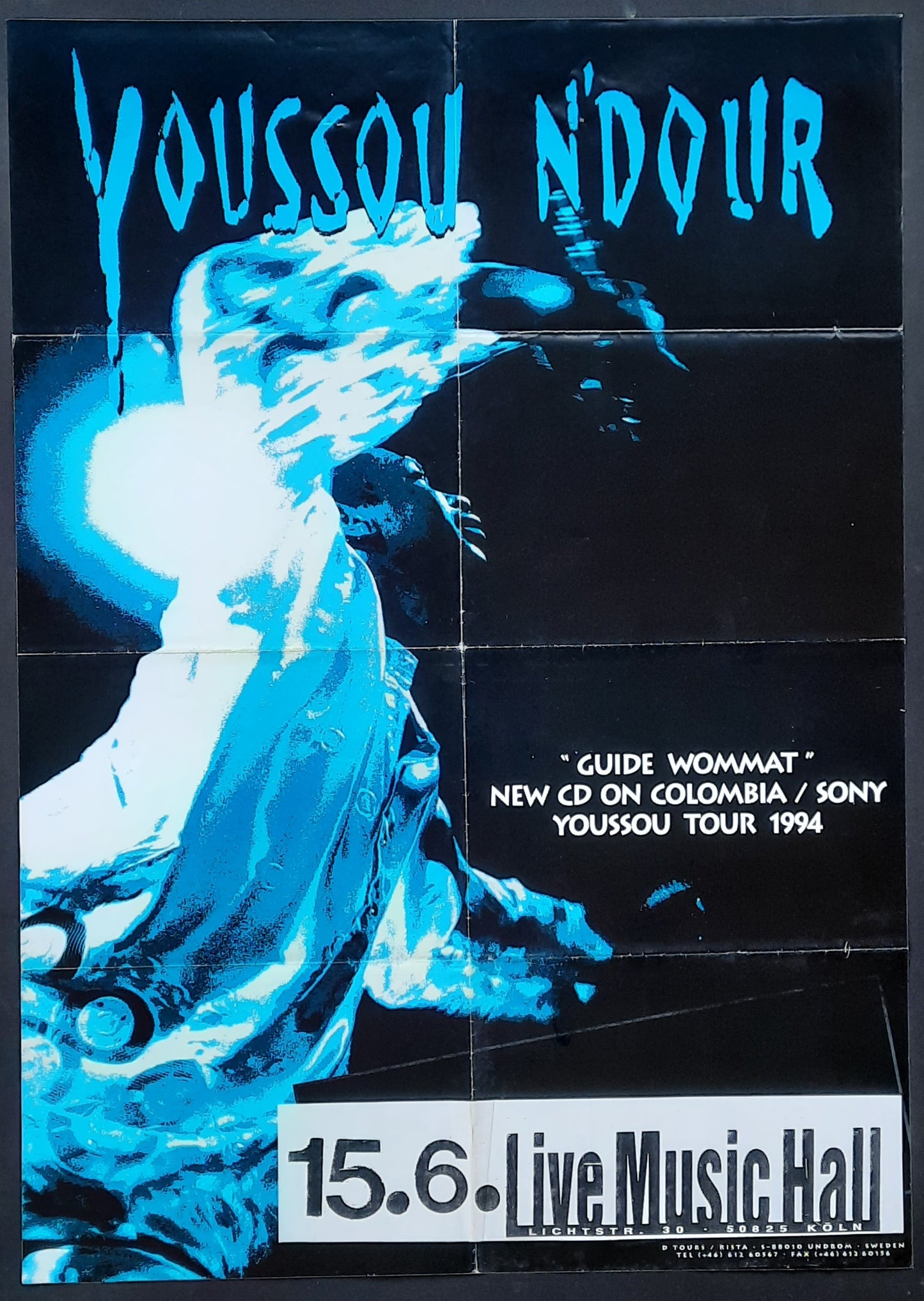 YOUSSOU N'DOUR Original Concert Poster June 15, 1995 Köln Germany