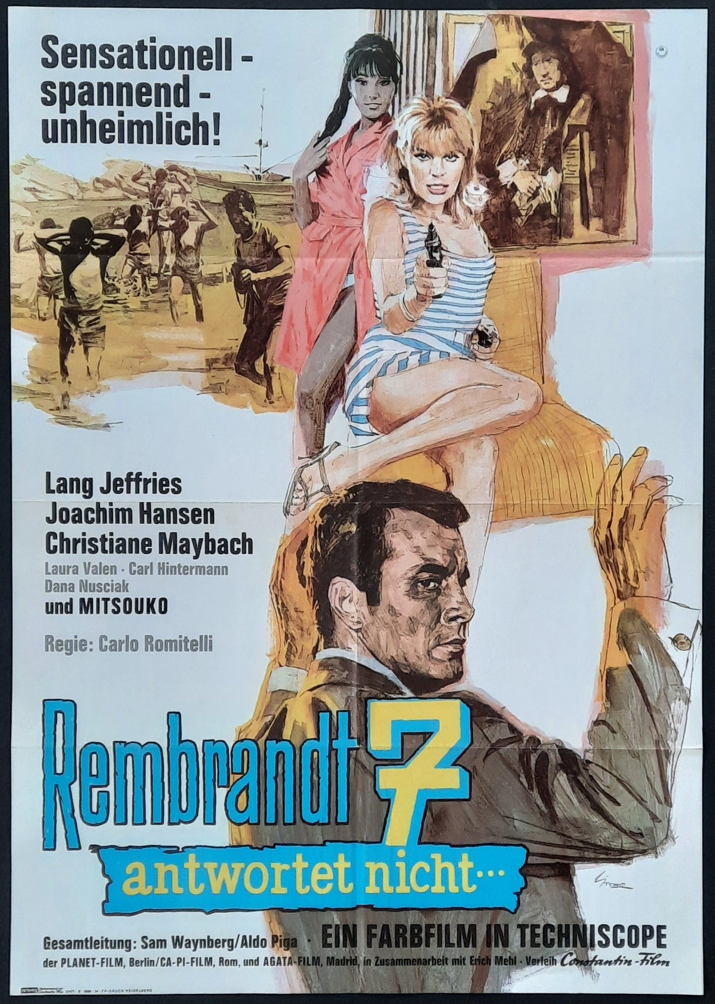 Z7 OPERATION REMBRANDT Original Movie Poster 1966 Carlo Romitelli German 1-Sheet Poster