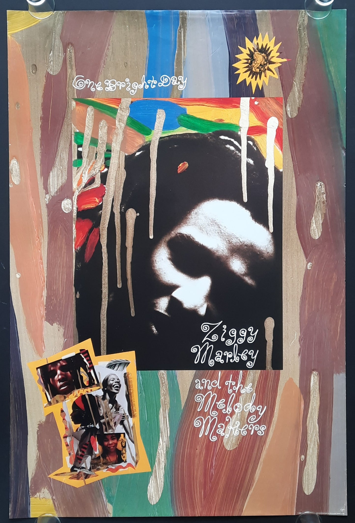 ZIGGY MARLEY Original Promotion Poster - 1989 Album ONE BRIGHT DAY