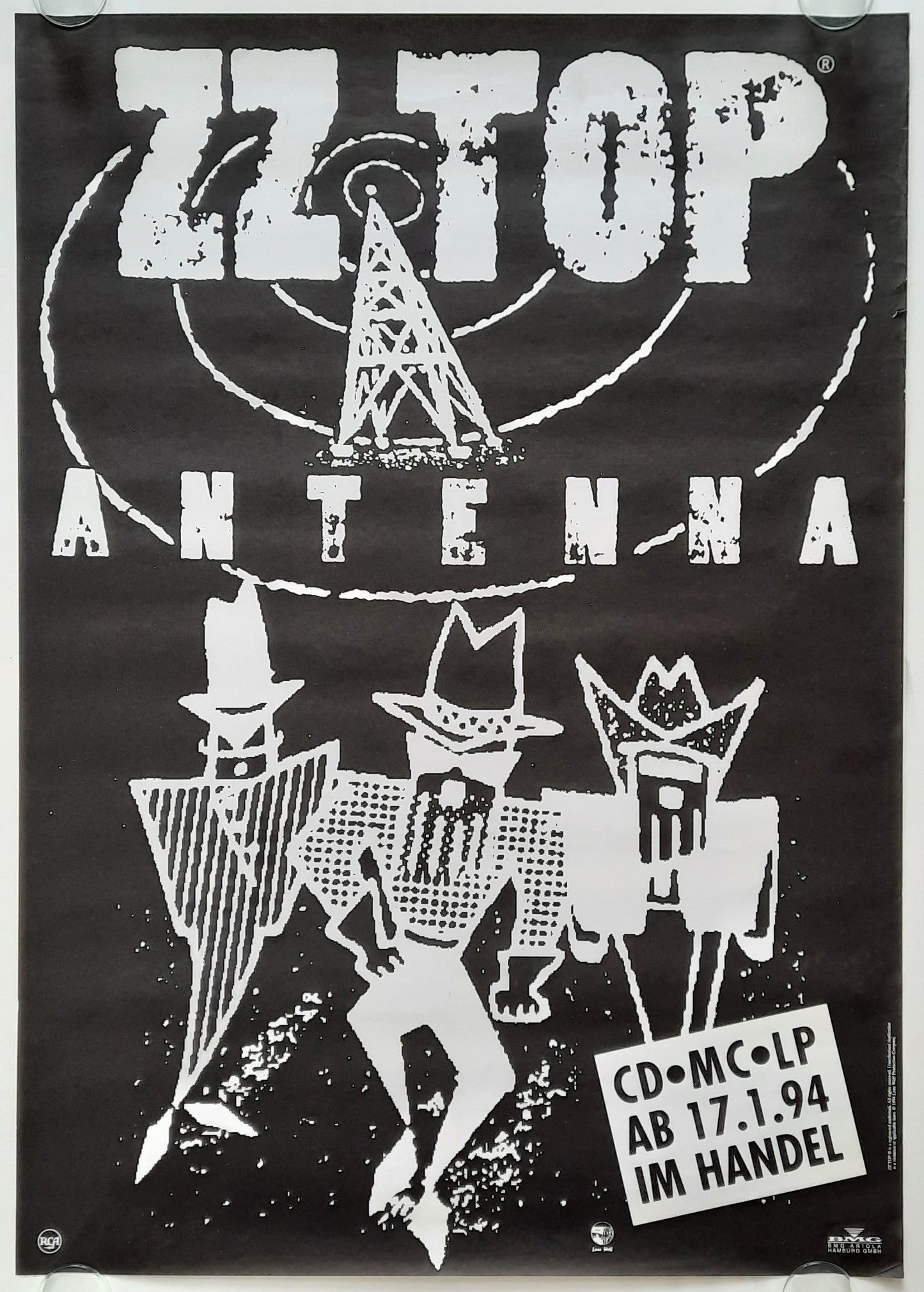 ZZ TOP Original Promotion Poster - 1994 Album "Antenna" 2