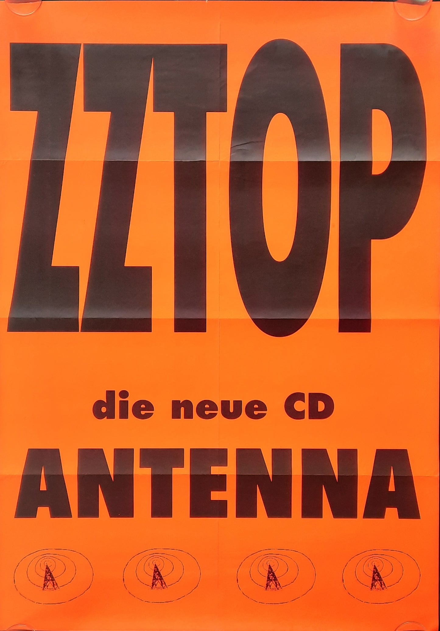 ZZ TOP Original Promotion Poster - 1994 Album "Antenna" red version
