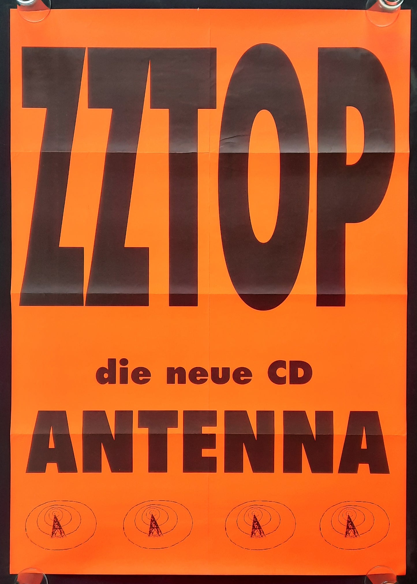 ZZ TOP Original Promotion Poster - 1994 Album "Antenna" red version 2