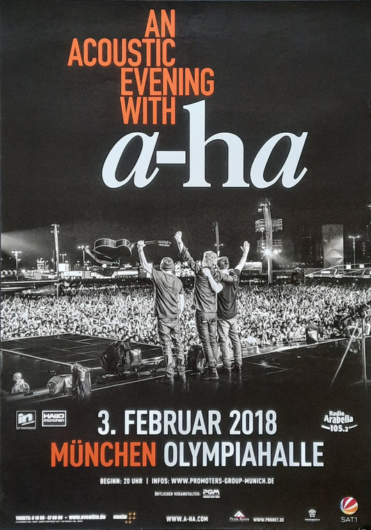 A-HA Original Concert Poster February 3, 2018 Munich Germany (2) 1