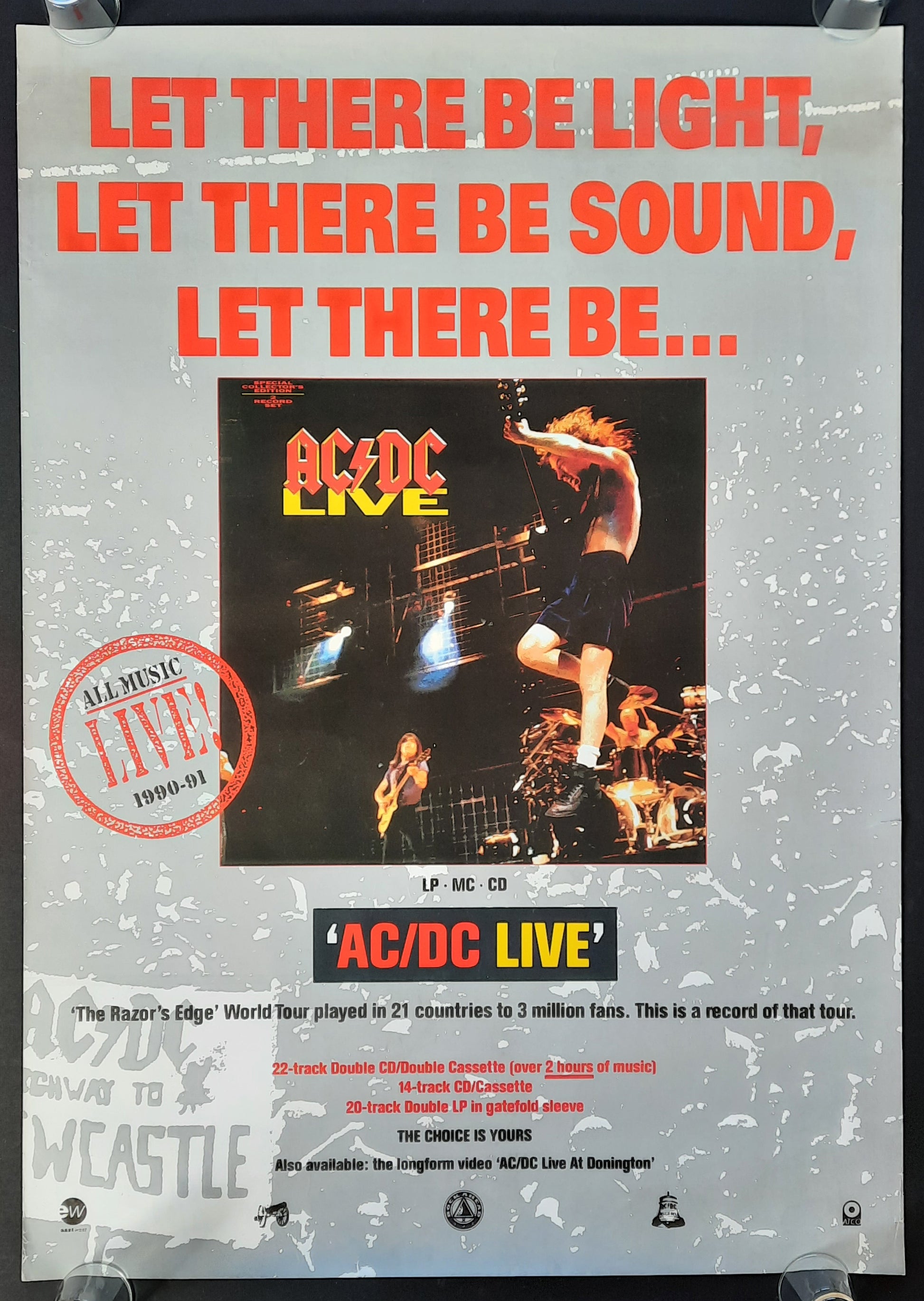 AC/DC Original Promotion Poster - 1992 Album "Live" Album Germany 2