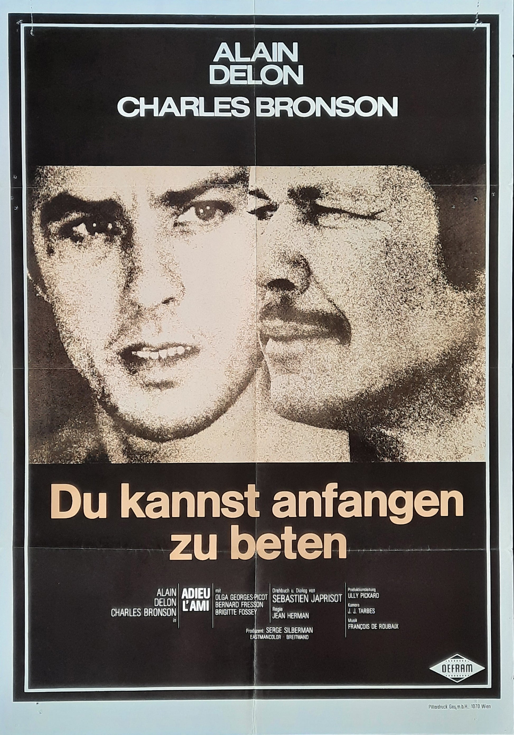 ADIEU L'AMI Original Movie Poster 1968 Charles Bronson Alain Delon Germany 1-Sheet
