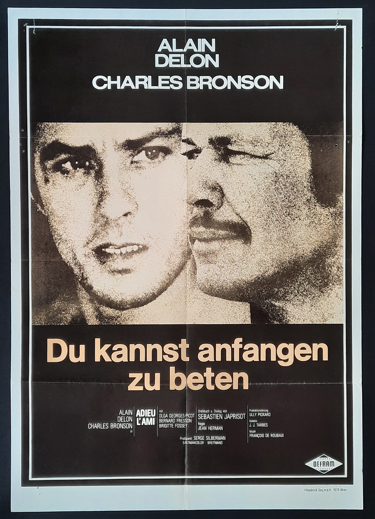 ADIEU L'AMI Original Movie Poster 1968 Charles Bronson Alain Delon Germany 1-Sheet 2