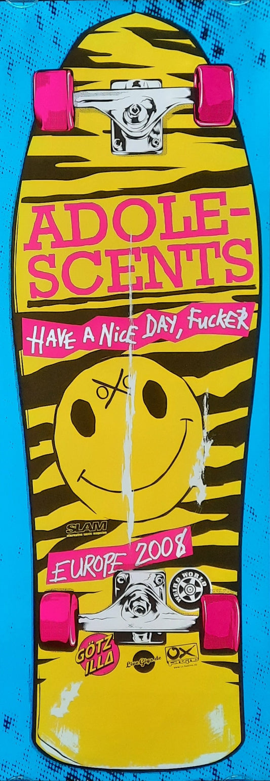 ADOLESCENTS Original Concert Poster 2008 Have A Nice Day, Fucker Tour 29,5x84