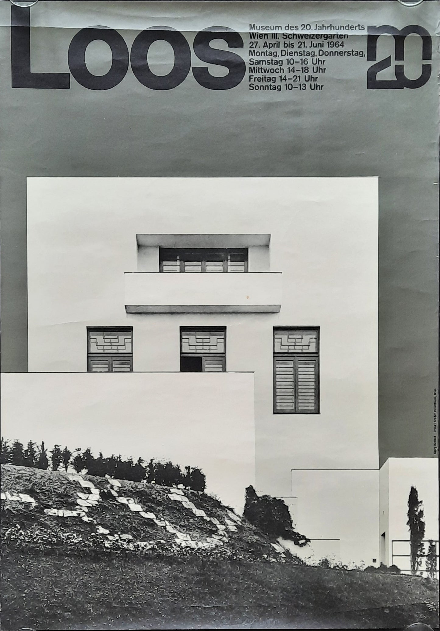 ADOLF LOOS Original Exhibition Poster 1964 Vienna Austria