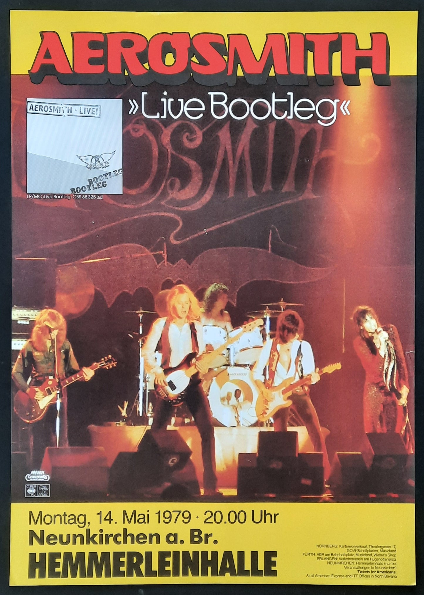 AEROSMITH Original Concert Poster May 14, 1979 Neunkirchen Germany 1