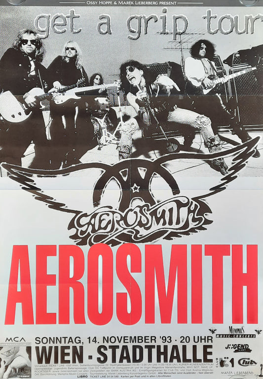 AEROSMITH Original Concert Poster November 14, 1993 Vienna Austria 1st print