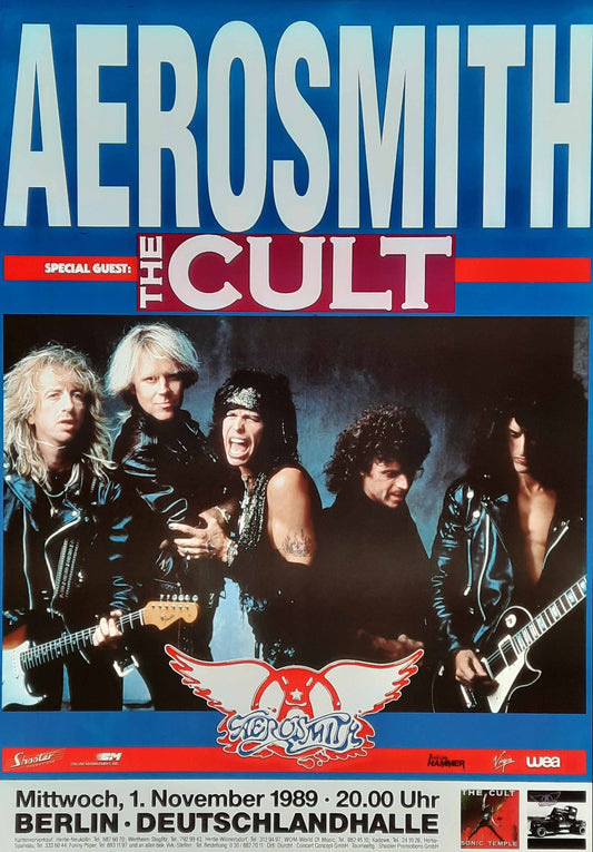 AEROSMITH Original Concert Poster November 1, 1989 Berlin Germany