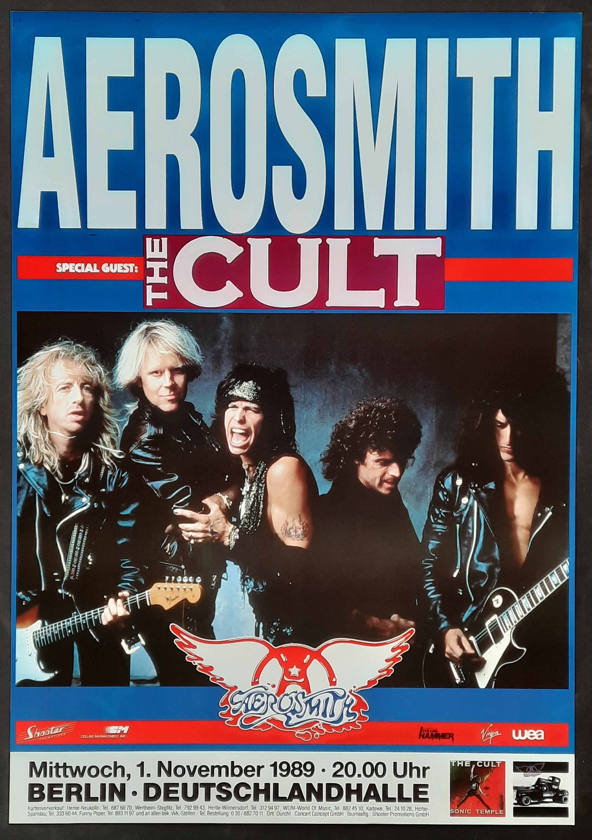 AEROSMITH Original Concert Poster November 1, 1989 Berlin Germany2