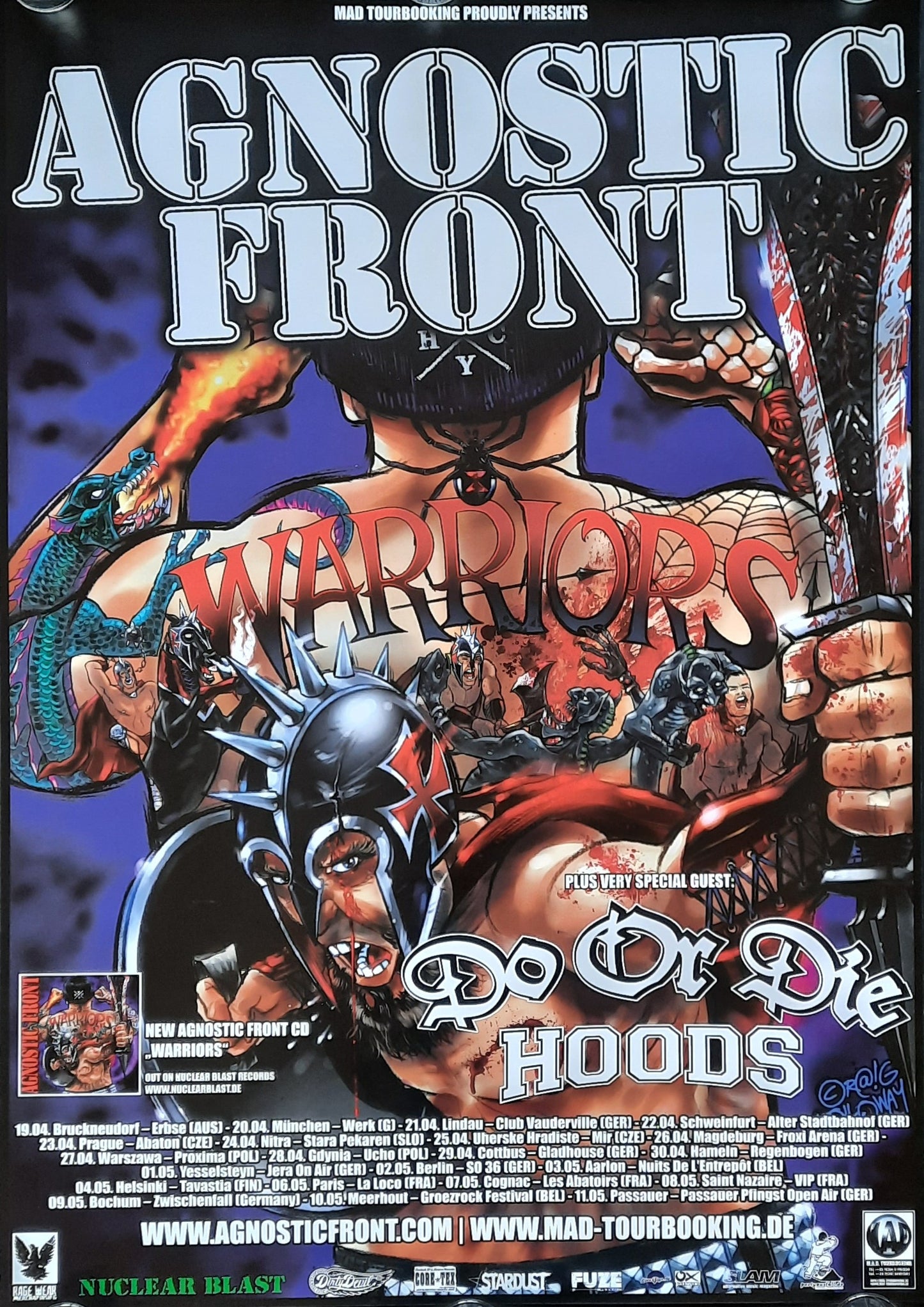 AGNOSTIC FRONT Original Concert Poster 2007 Germany Europe 1