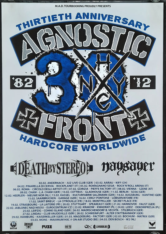 AGNOSTIC FRONT Original Concert Poster 2012 Anniversary Tour 1