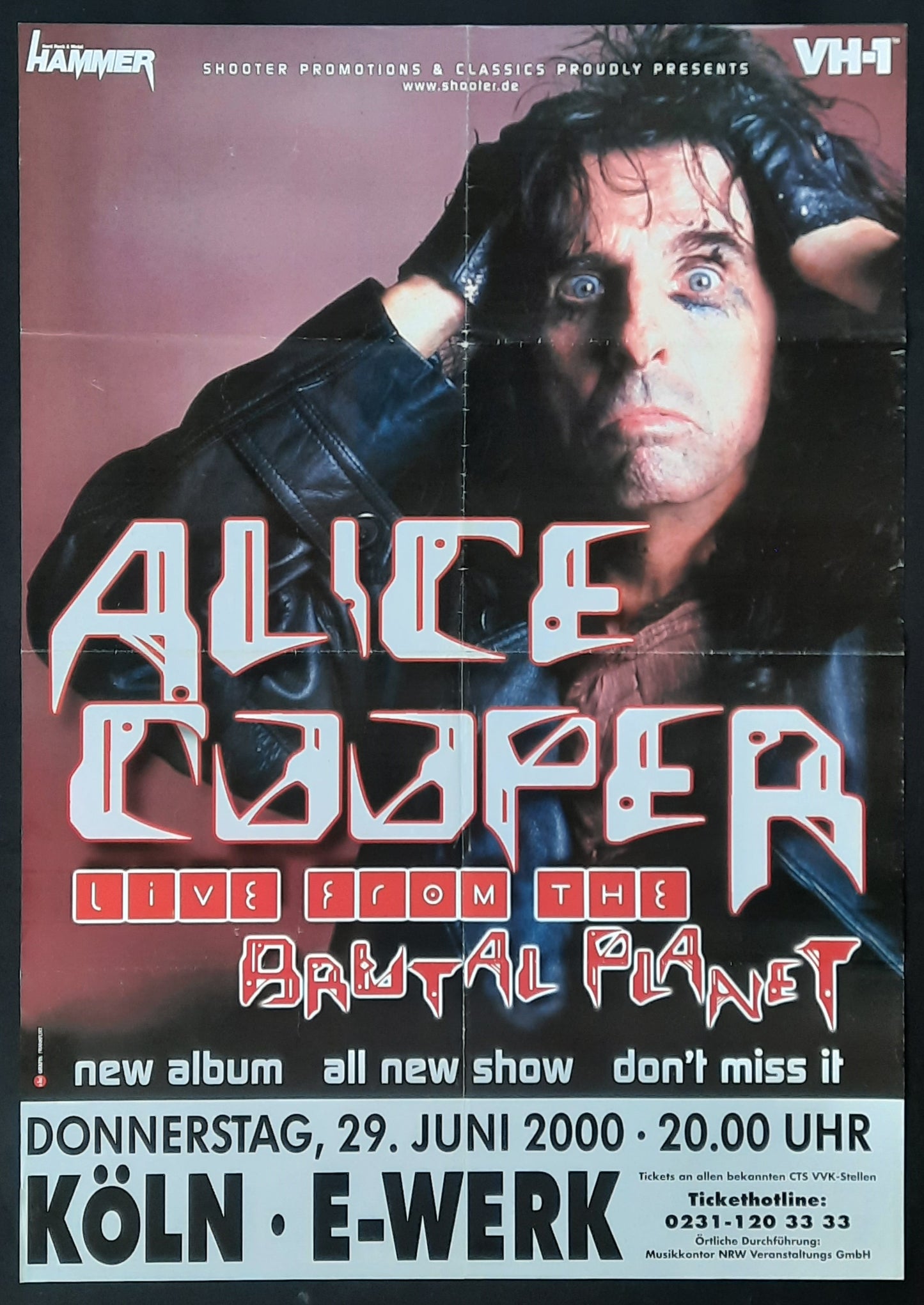 ALICE COOPER Original Concert Poster June 29, 2000 Cologne Germany 1