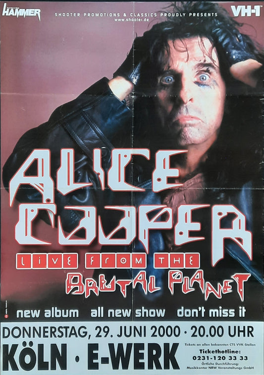 ALICE COOPER Original Concert Poster June 29, 2000 Cologne Germany 1