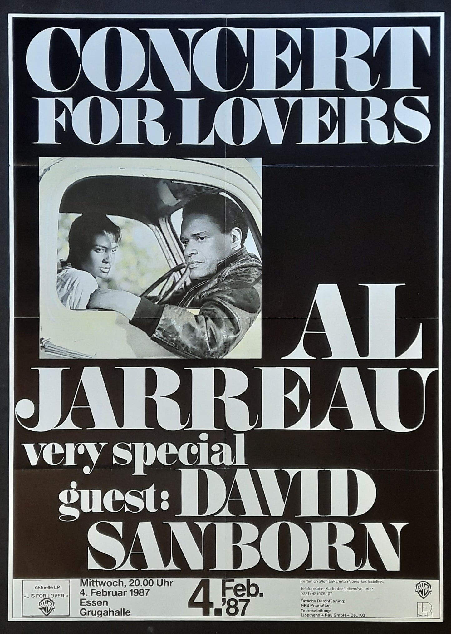 AL JARREAU - DAVID SANBORN Original Concert Poster February 4, 1987 Essen Germany