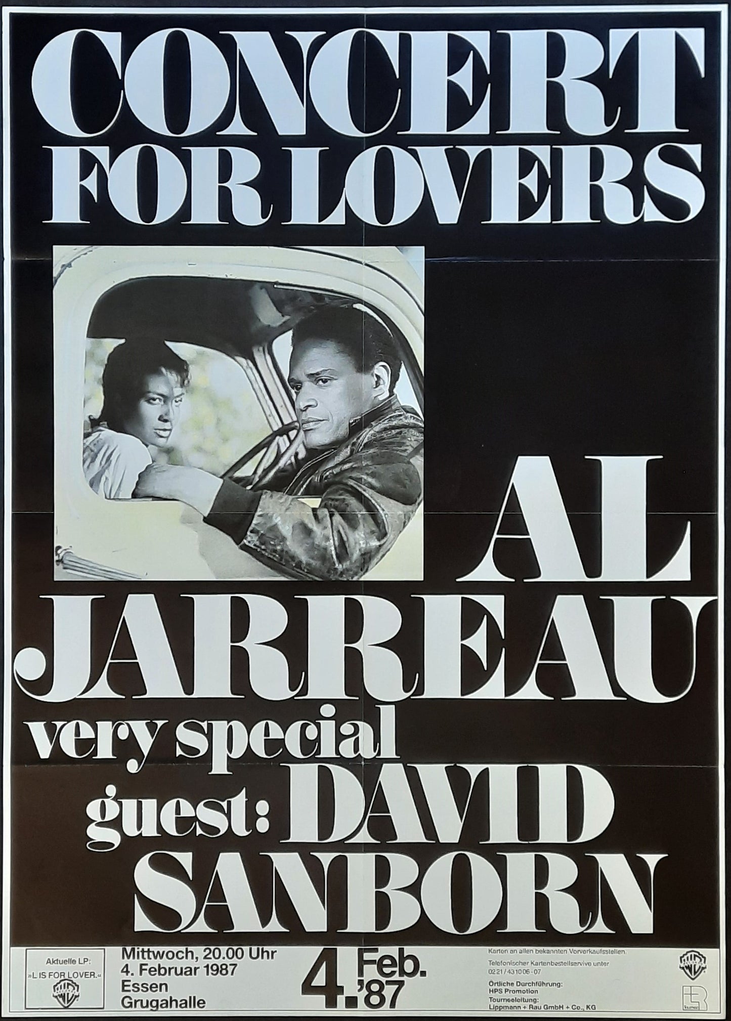 AL JARREAU - DAVID SANBORN Original Concert Poster February 4, 1987 Essen Germany