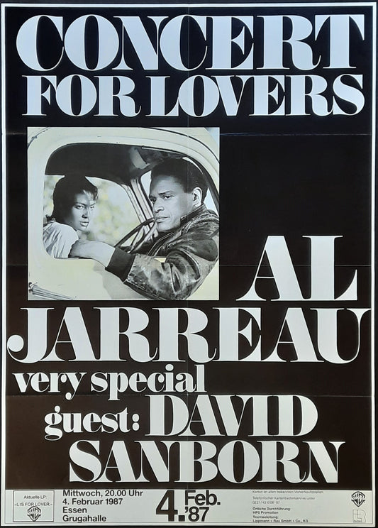 AL JARREAU - DAVID SANBORN Original Concert Poster February 4, 1987 Essen Germany