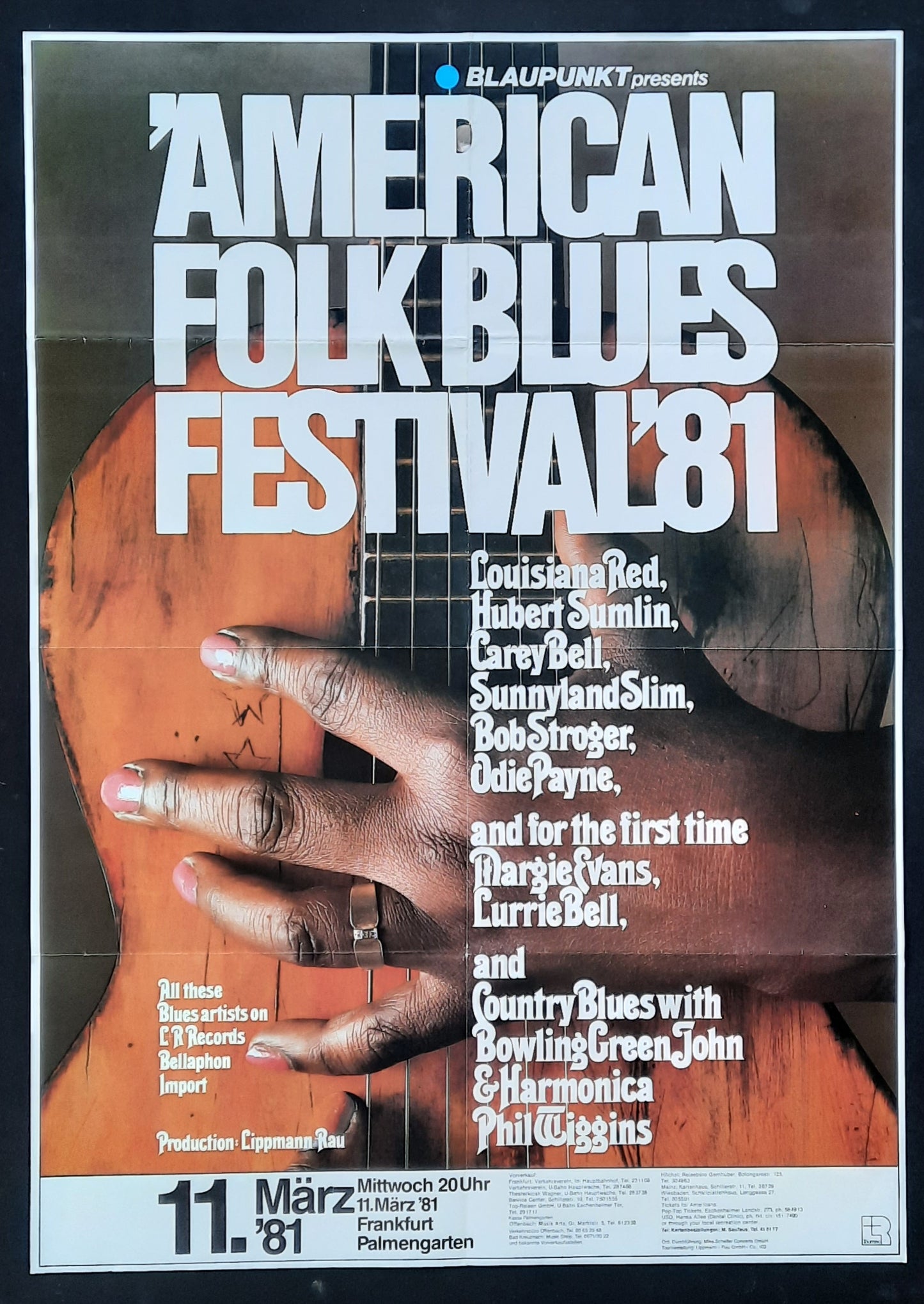 AMERICAN FOLK BLUES FESTIVAL Original Concert Poster 1981 by Kieser