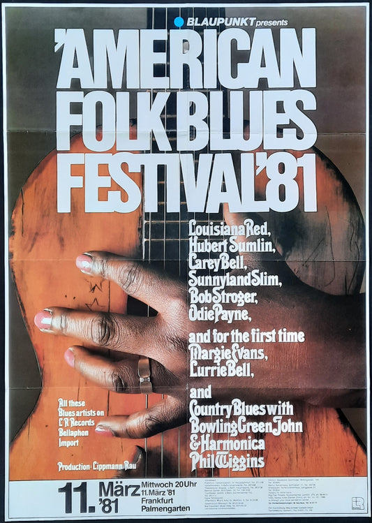 AMERICAN FOLK BLUES FESTIVAL Original Concert Poster 1981 by Kieser