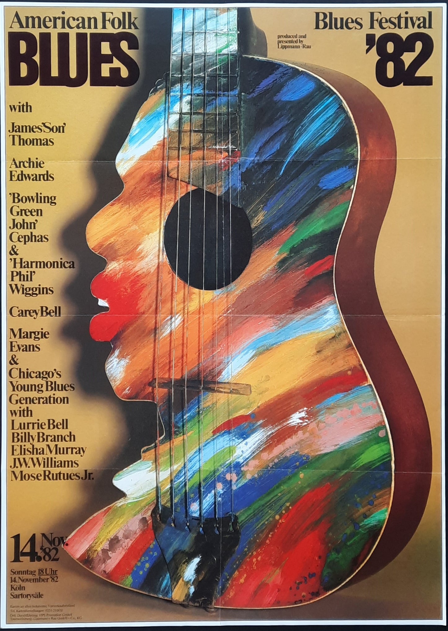 AMERICAN FOLK BLUES FESTIVAL Original Concert Poster 1982 by Kieser 1