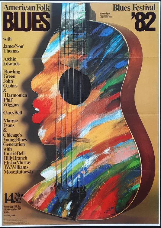 AMERICAN FOLK BLUES FESTIVAL Original Concert Poster 1982 by Kieser 1