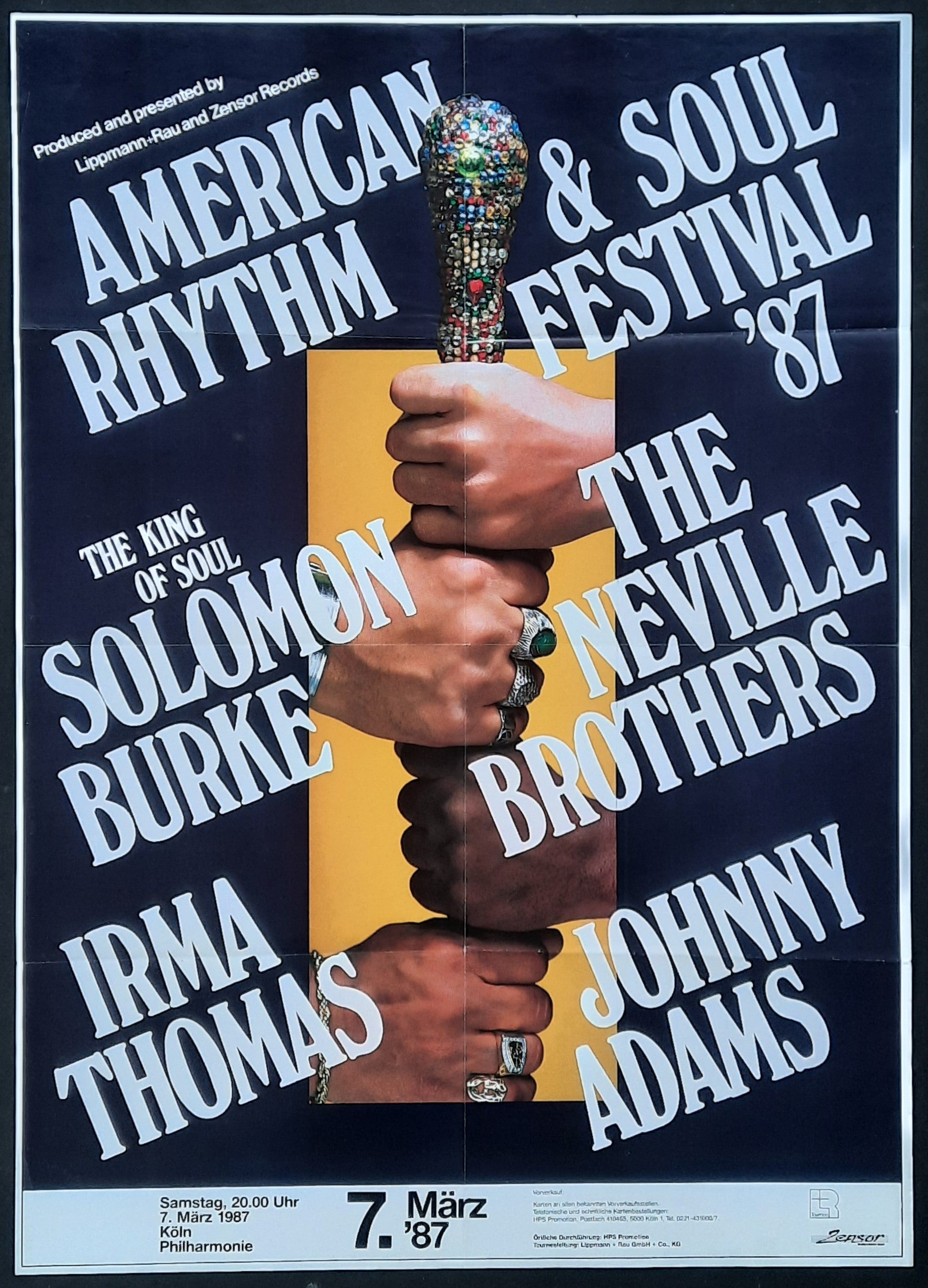 AMERICAN RHYTHM & SOUL FESTIVAL Original Concert Poster 1987 by Kieser
