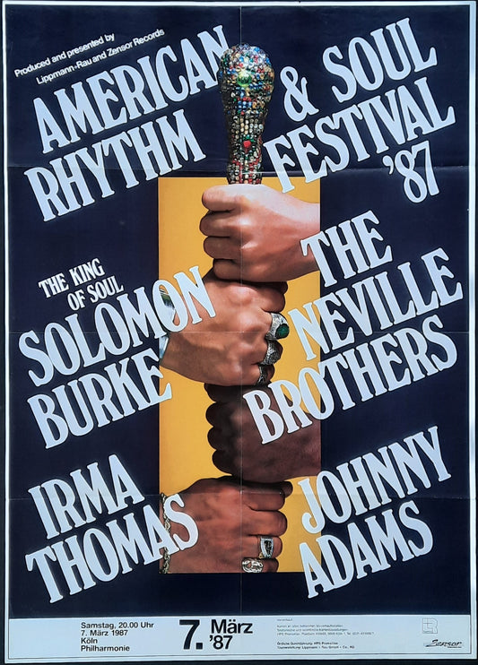 AMERICAN RHYTHM & SOUL FESTIVAL Original Concert Poster 1987 by Kieser 1