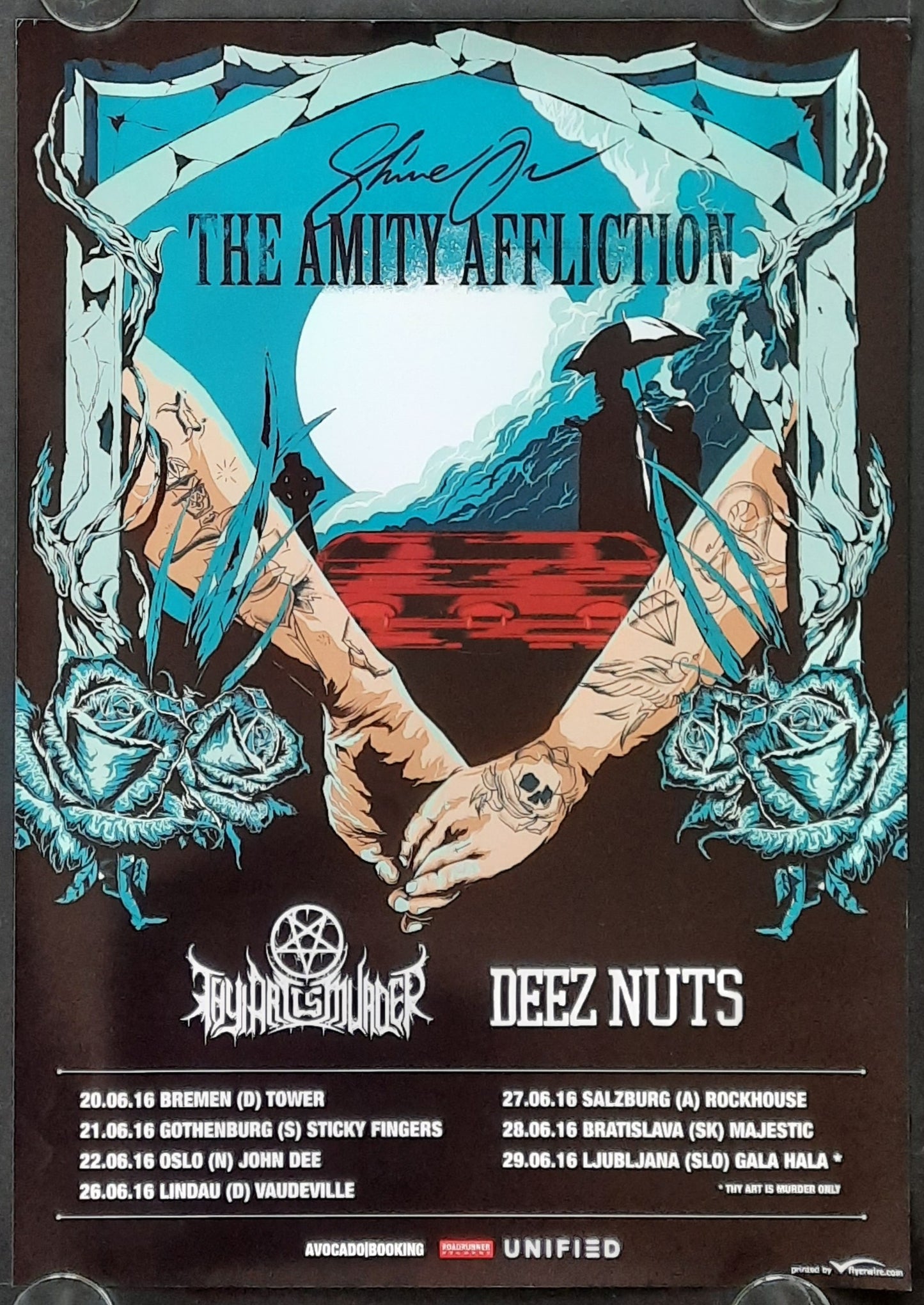 AMITY AFFLICTION Original Concert Poster 2016 European Tour 42x59d (19)