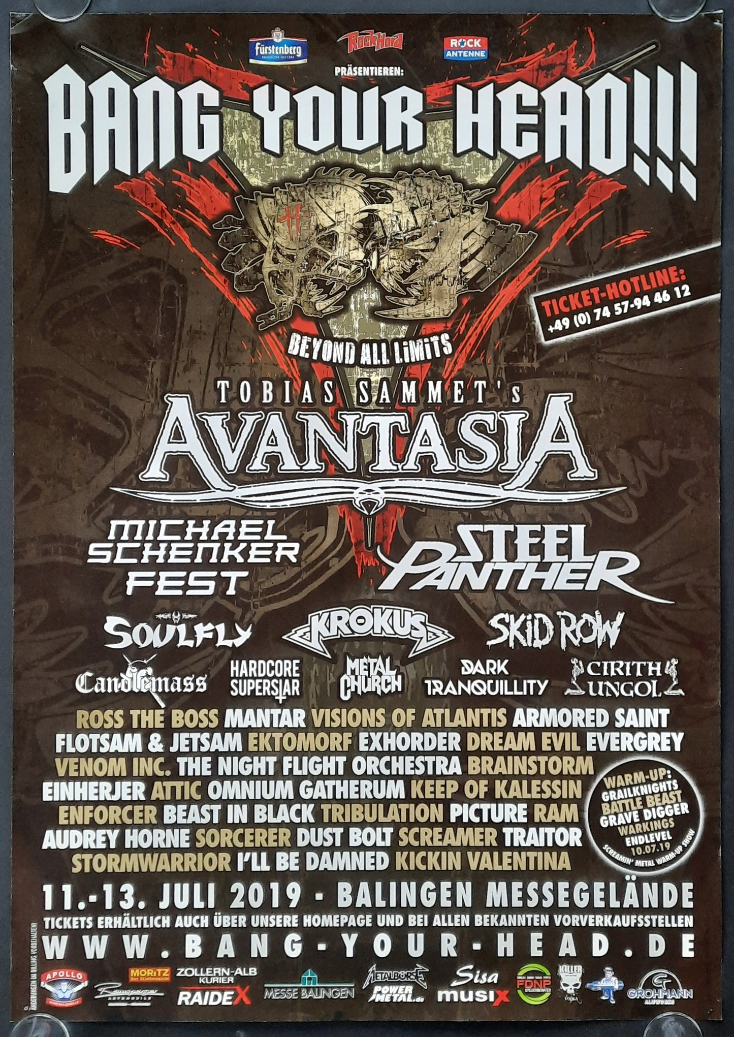 ANASTASIA - STEEL PANTHER Original Concert Poster 2019 Balingen Germany  BANG OUR HEAD FESTIVAL
