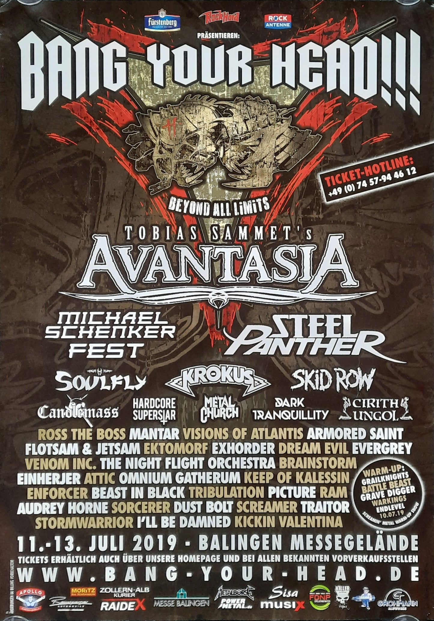 ANASTASIA - STEEL PANTHER Original Concert Poster 2019 Balingen Germany  BANG OUR HEAD FESTIVAL