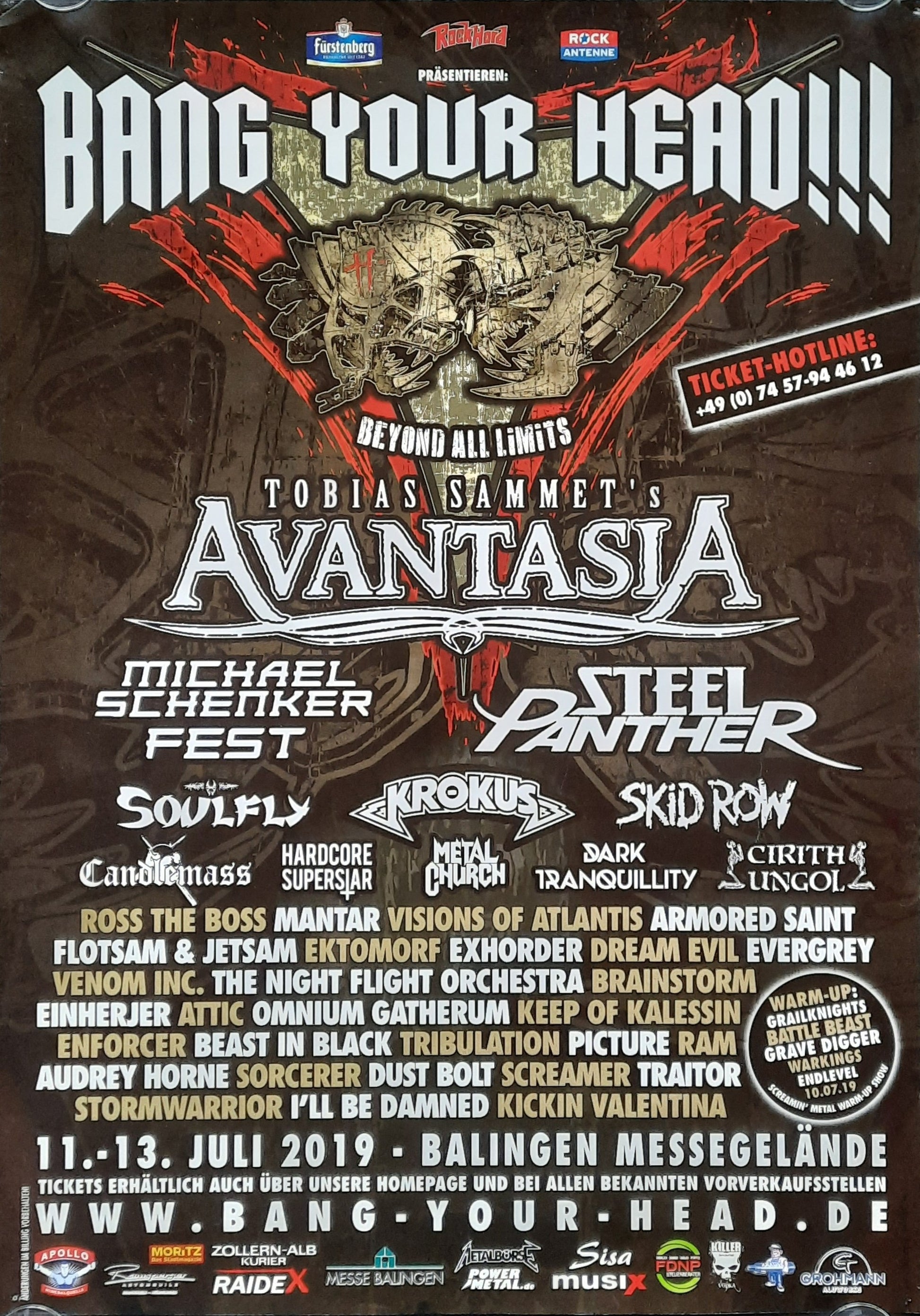 ANASTASIA - STEEL PANTHER Original Concert Poster 2019 Balingen Germany  BANG OUR HEAD FESTIVAL