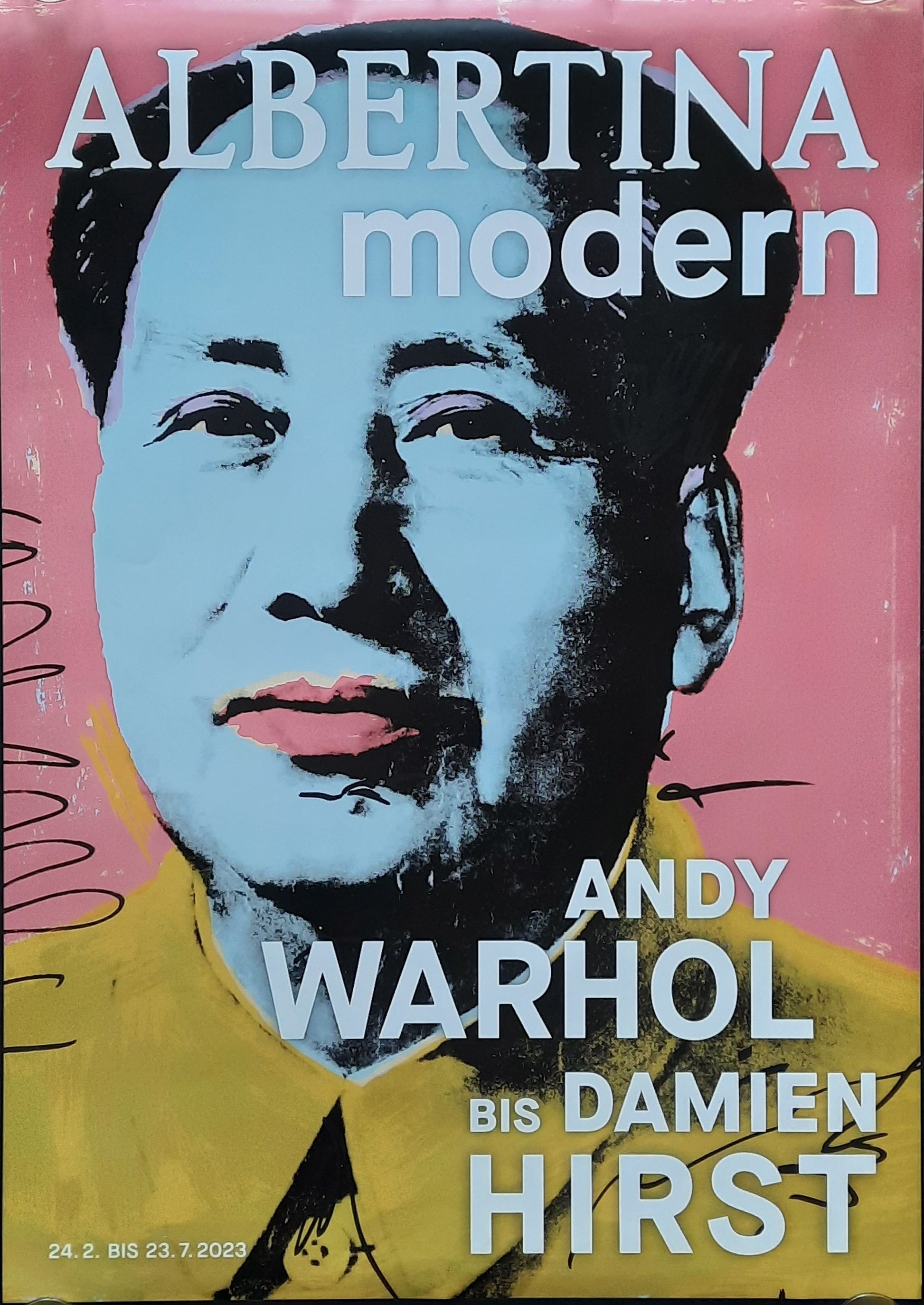 ANDY WARHOL - DAMIEN HIRST Original Exhibition Poster 2023 Albertina Vienna Austria 1