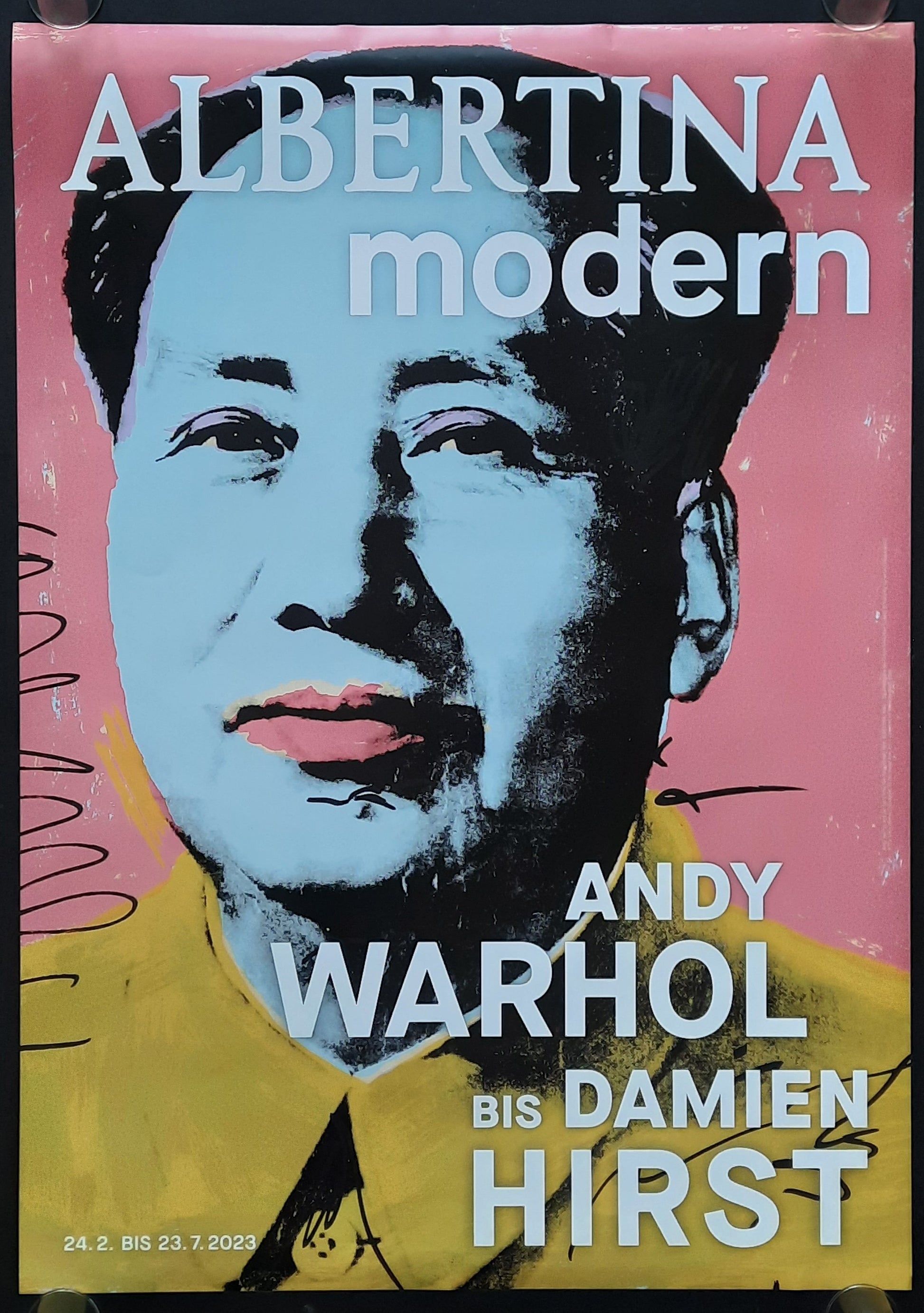ANDY WARHOL - DAMIEN HIRST 2023 Original Exhibition Poster - Albertina Vienna Austria