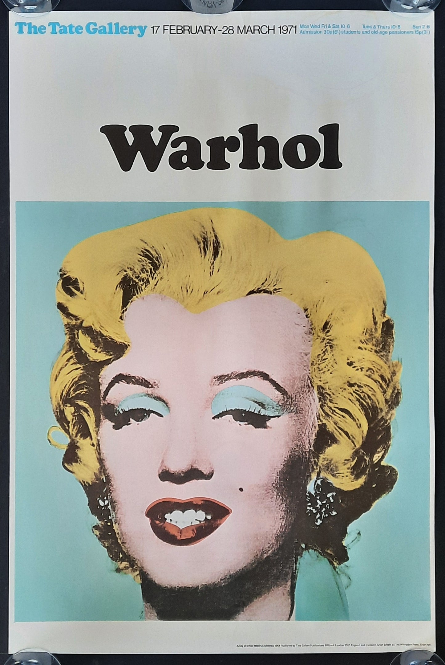ANDY WARHOL 1971 Original Exhibition Poster - Tate Gallery London UK