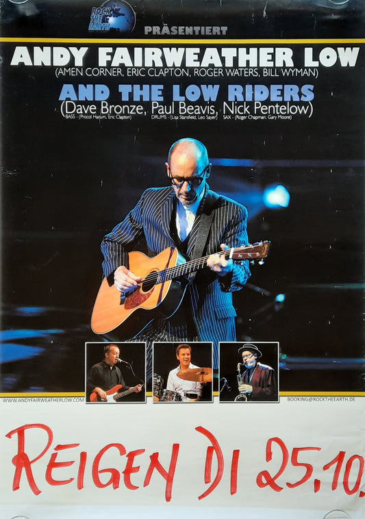 ANDY FAIRWEATHER LOW Original Concert Poster October 25, 2010 Vienna Austria