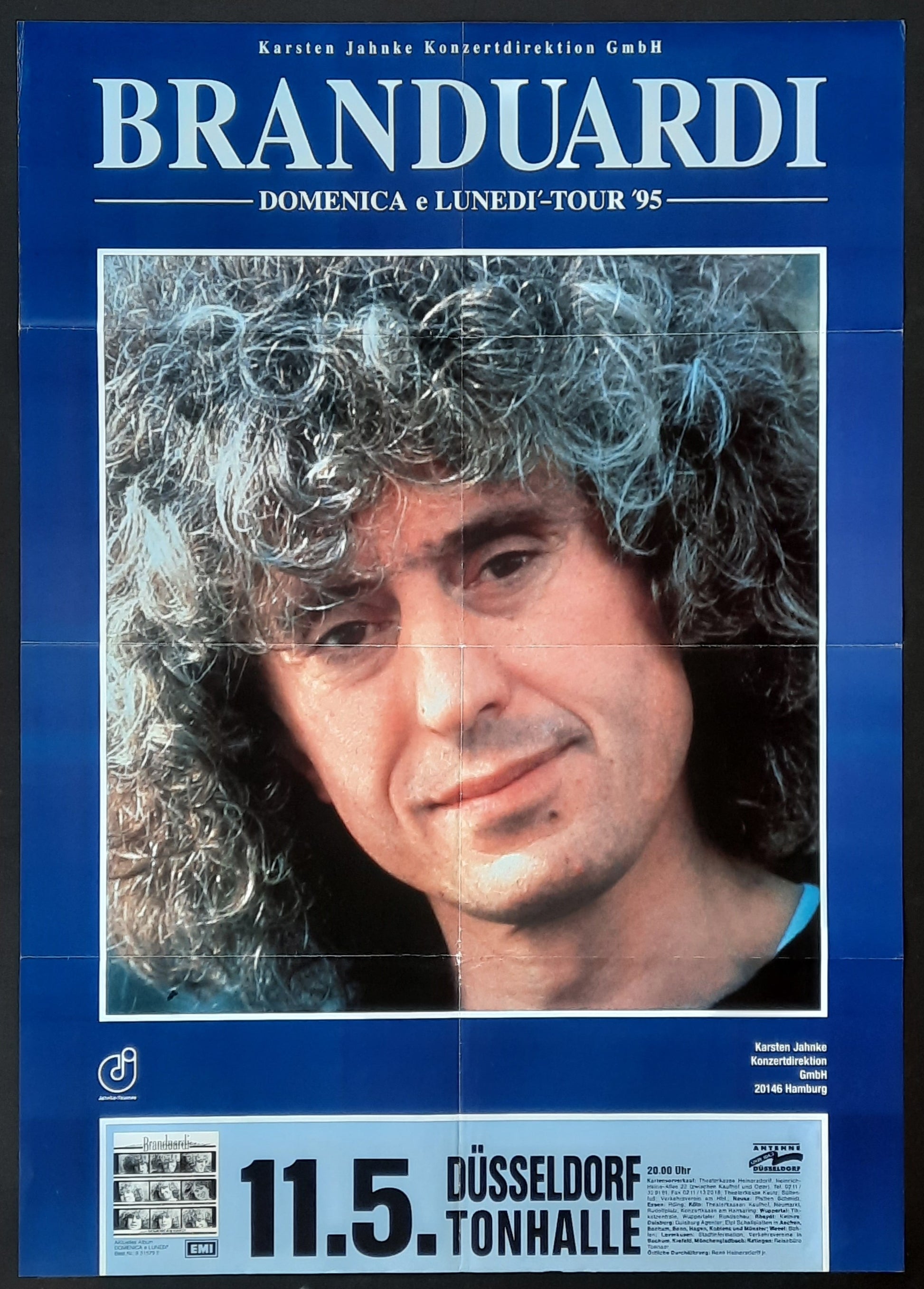 ANGELO BRANDUARDI Original Concert Poster May 11, 1995 Duesseldorf Germany 1