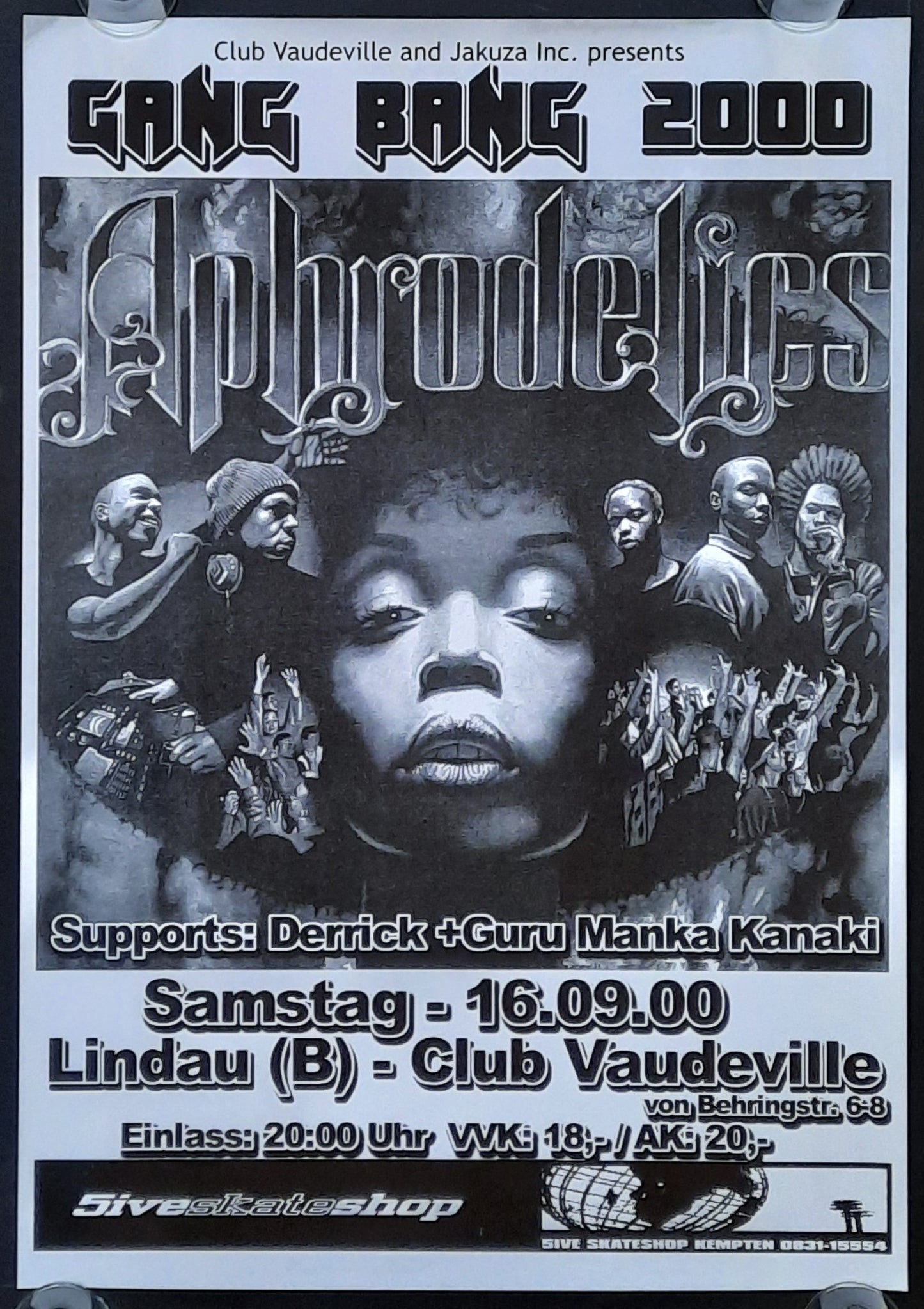 APHRODELICS Original Concert Poster September 16, 2000 Lindau Germany