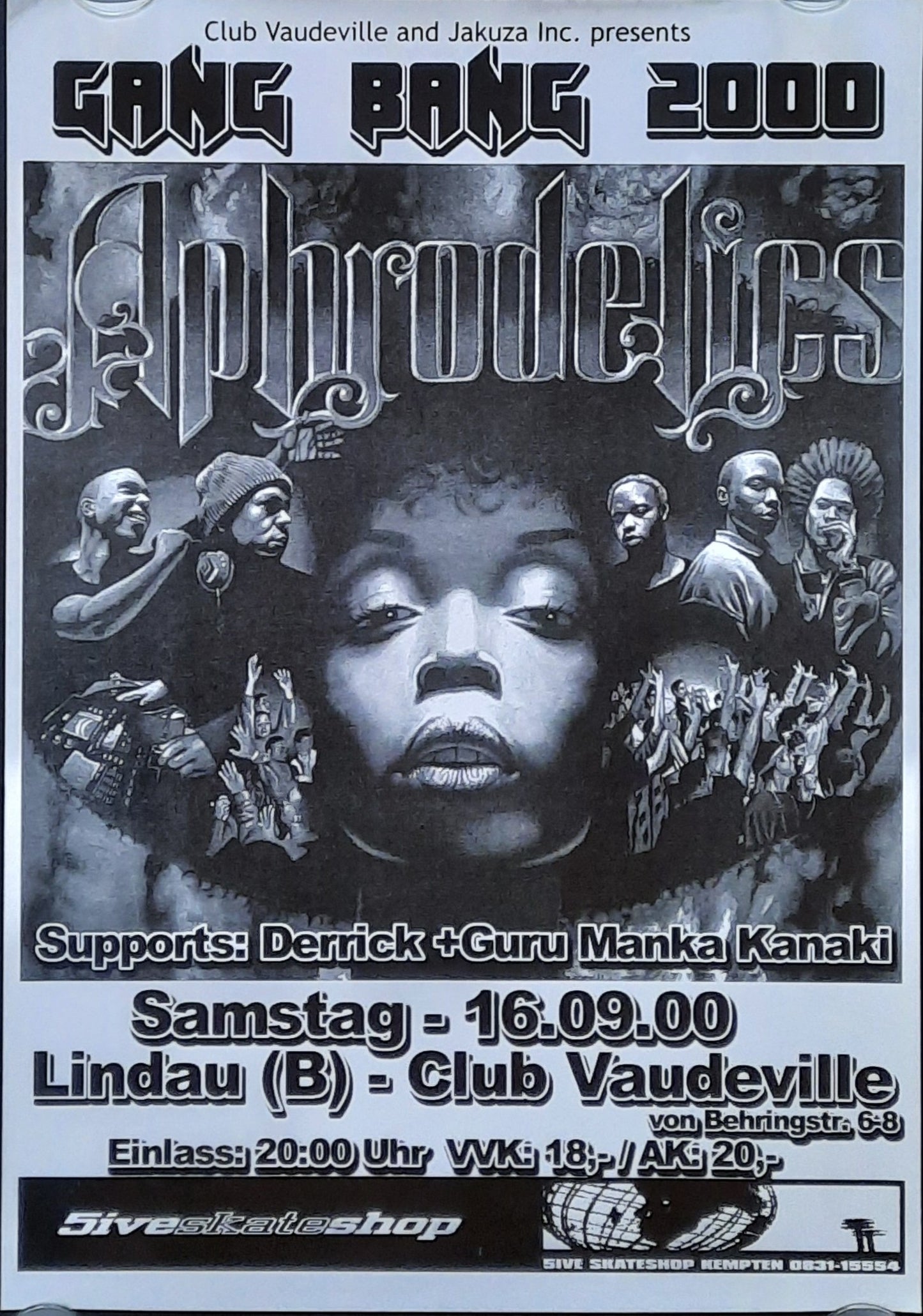 APHRODELICS Original Concert Poster September 16, 2000 Lindau Germany