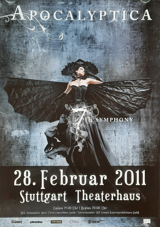 APOCALYPTICA Original Concert Poster February 28, 2011 Stuttgart Germany