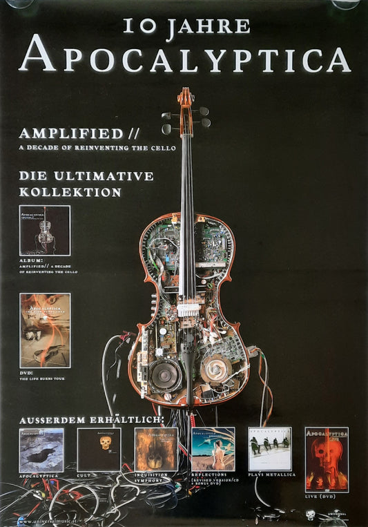 APOCALYPTICA Original Promotion Poster 1999 Album "10 Years..."