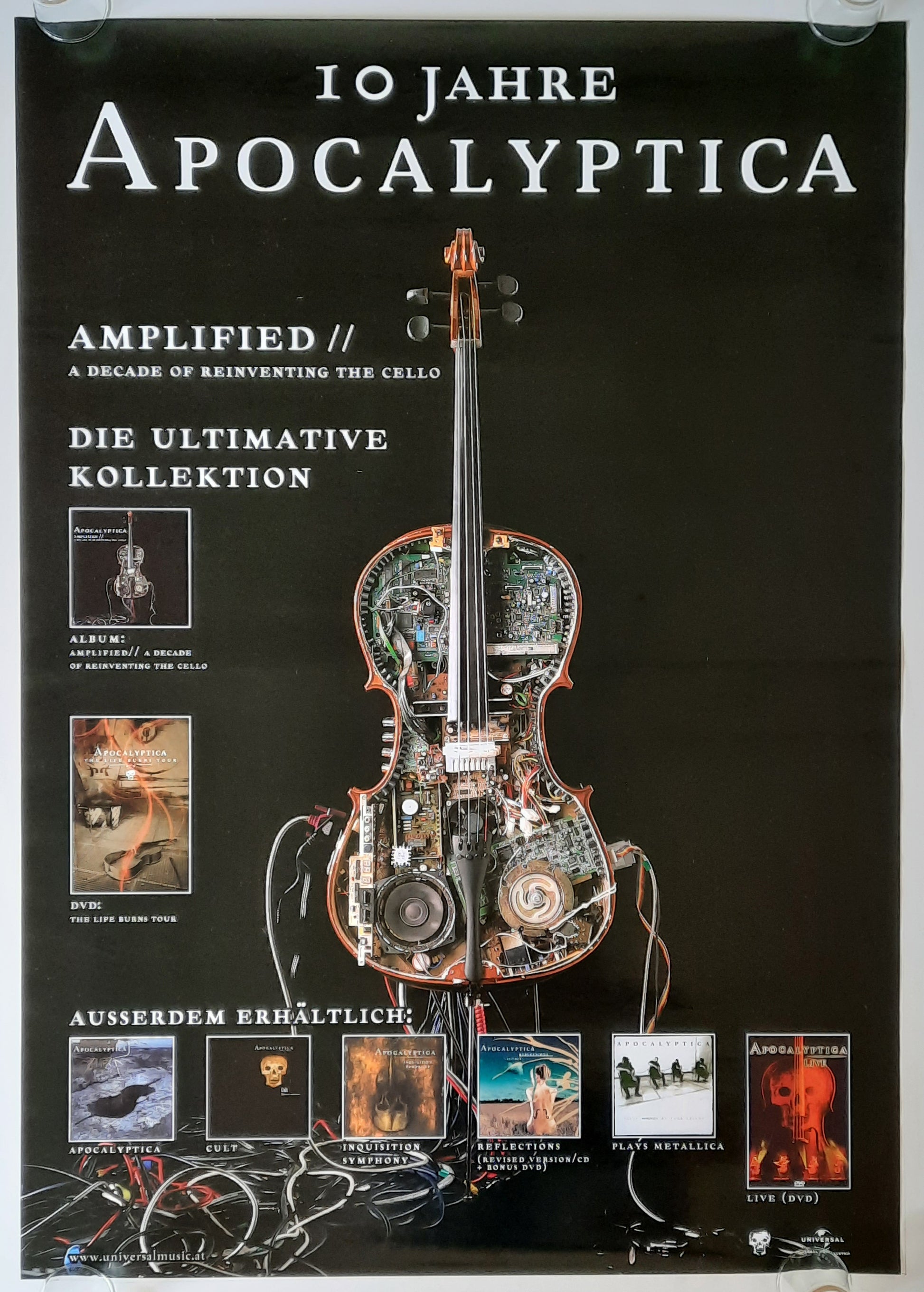 APOCALYPTICA Original Promotion Poster 1999 Album "10 Years..." 2