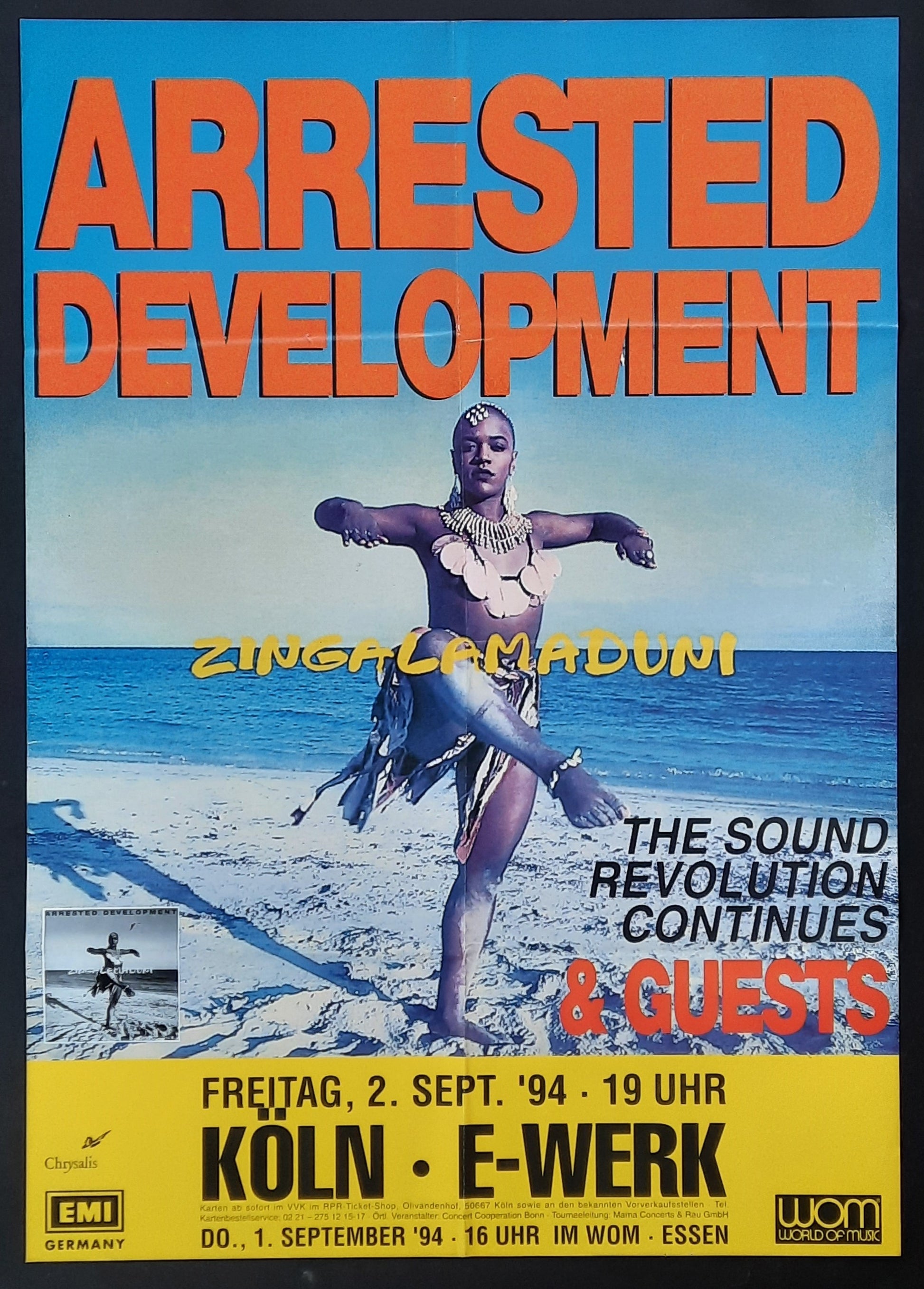 ARRESTED DEVELOPMENT Original Concert Poster September 2, 1994 Cologne Germany