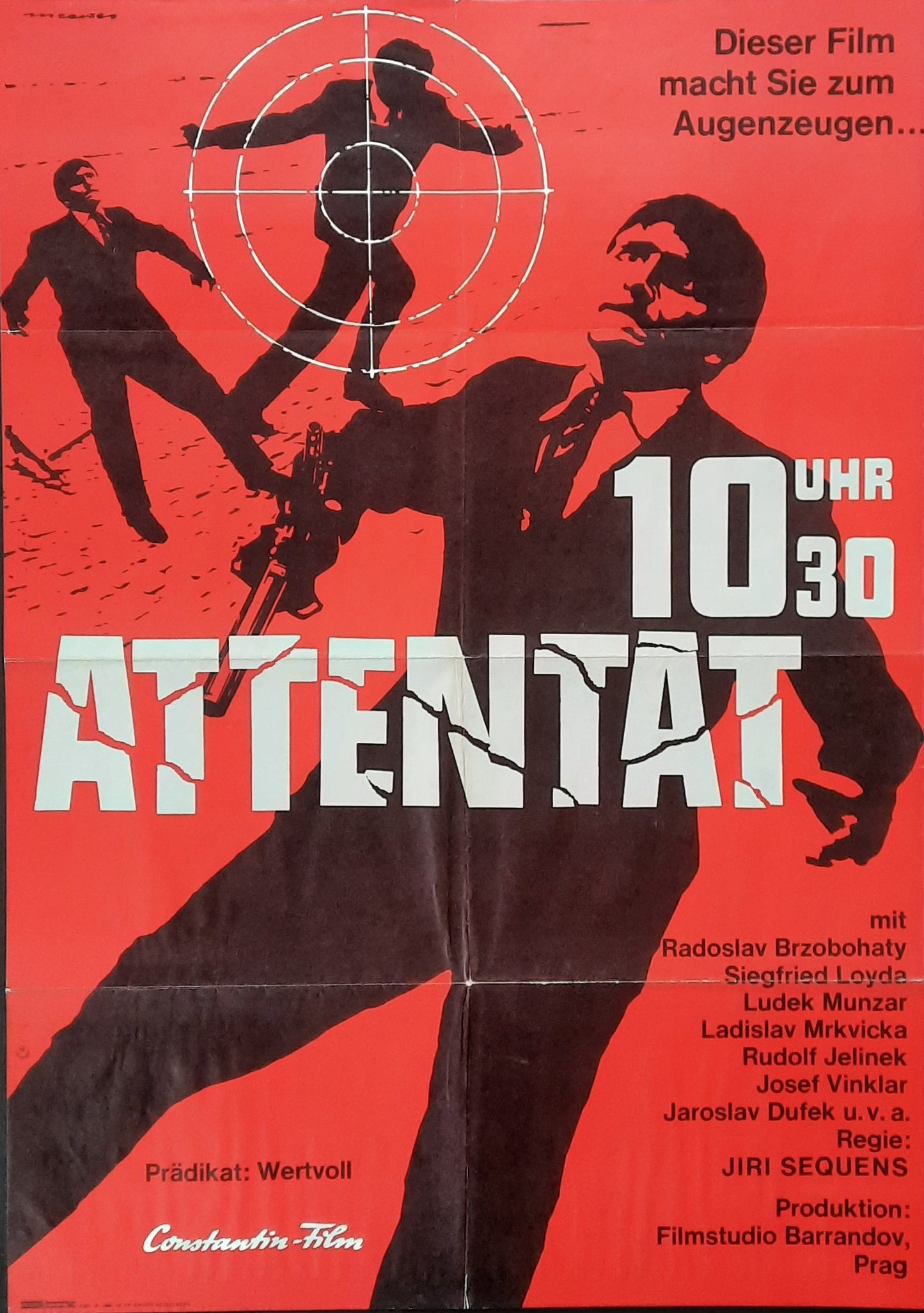 ASSASSINATION Original Movie Poster 1965 Jiri Sequens German 1-Sheet Poster