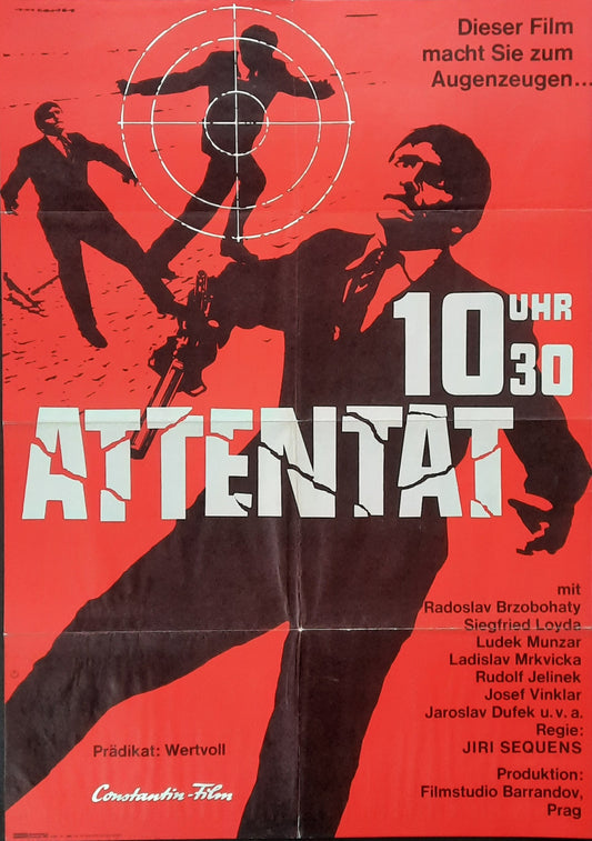 ASSASSINATION Original Movie Poster 1965 Jiri Sequens German 1-Sheet Poster